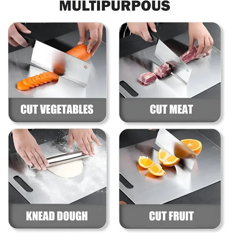 Set 3 tocătoare din inox, impermeabile, cu utilizare pe ambele fețe – 34×23 / 30×20 / 24×15 cm