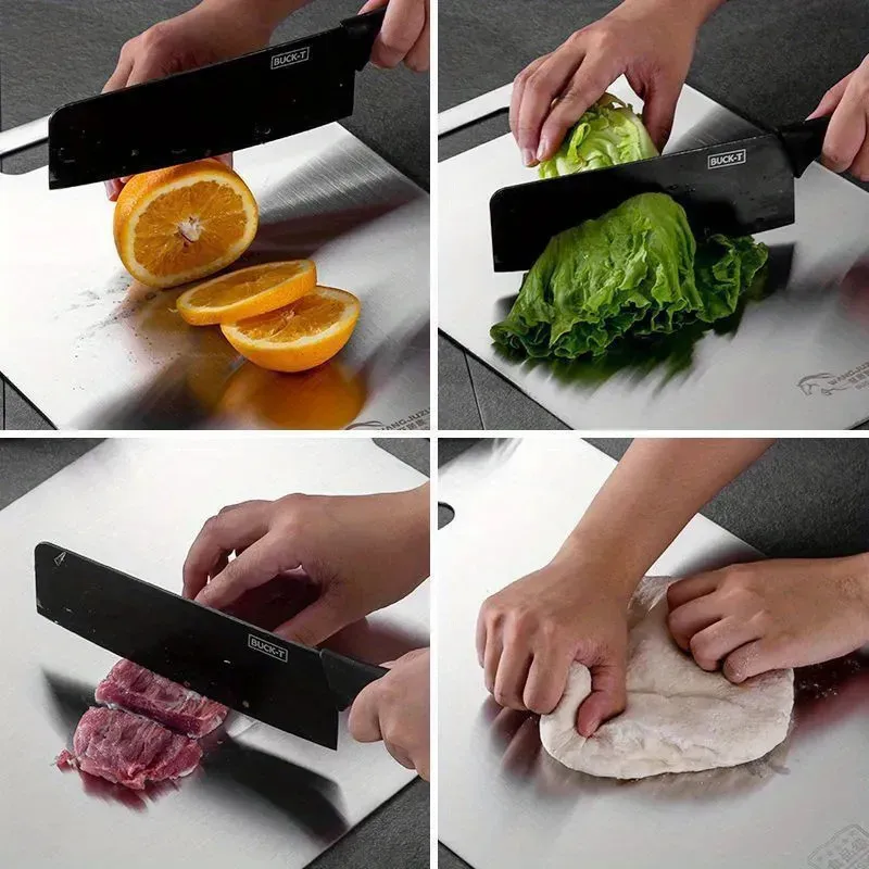 Set 3 tocătoare din inox, impermeabile, cu utilizare pe ambele fețe – 34×23 / 30×20 / 24×15 cm
