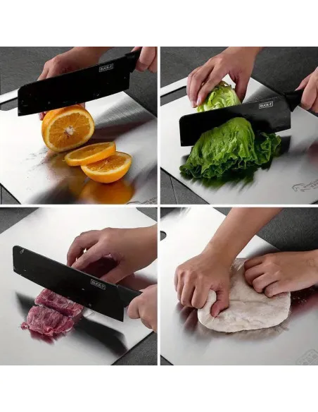 Set 3 tocătoare din inox, impermeabile, cu utilizare pe ambele fețe – 34×23 / 30×20 / 24×15 cm