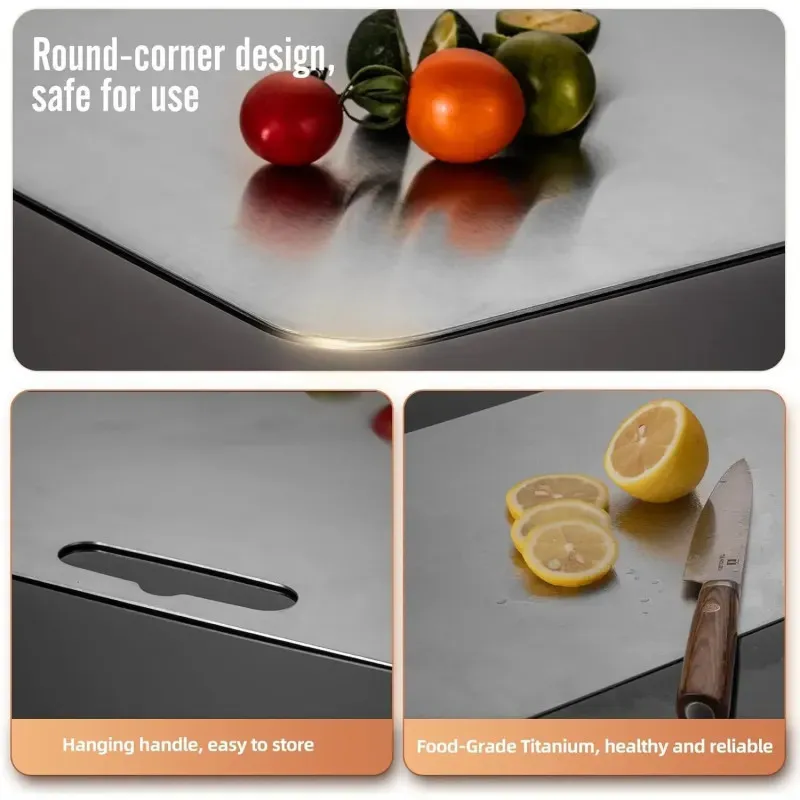 Set 3 tocătoare din inox, impermeabile, cu utilizare pe ambele fețe – 34×23 / 30×20 / 24×15 cm