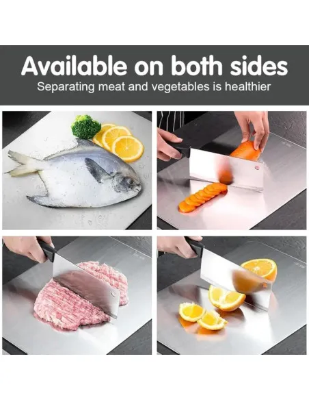 Set 3 tocătoare din inox, impermeabile, cu utilizare pe ambele fețe – 34×23 / 30×20 / 24×15 cm