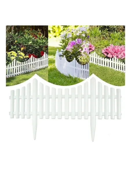 Set 5 garduri decorative din plastic, 60 x 32 cm, ALB