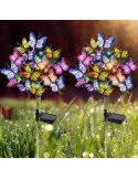 Set 2x lampa solara decorativa Fluturi, Led, multicolor, IP66, 70cm