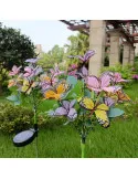 Set 2x lampa solara decorativa Fluturi, Led, multicolor, IP66, 70cm