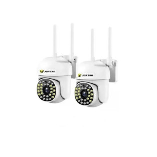Set 2x Camera Supraveghere WiFi JORTAN JTZ-8161QJ, 2MP, Compacta, Rotire 355°/105°, 28 LED-uri, Vedere Nocturna Color, Waterproo