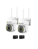 Set 2 Camere IP 360° WiFi JT-8161QJ cu 4 Carduri 32GB | Live & Noapte