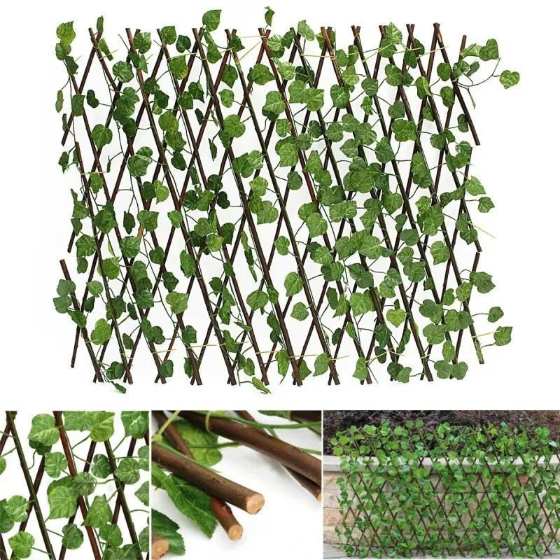 Gard artificial cu frunze verzi, 100 x 250 cm