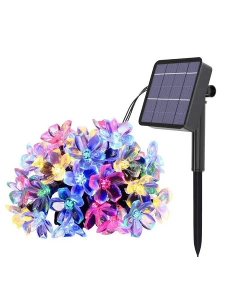 Instalatie solara floricele gheata, 50 led-uri, multicolor, 6.5 m