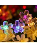Instalatie solara floricele gheata, 50 led-uri, multicolor, 6.5 m