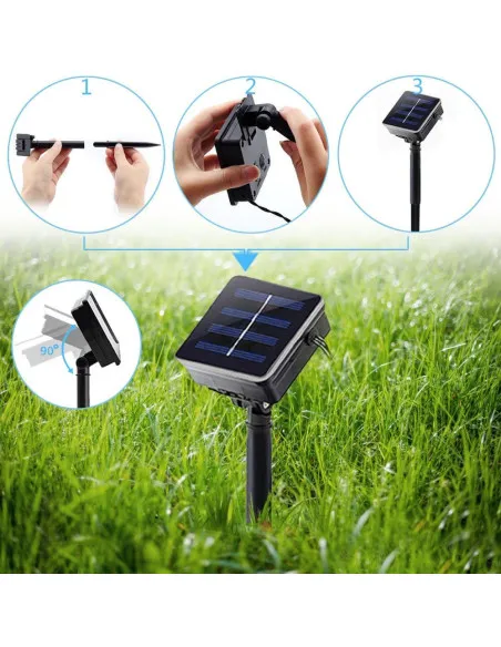 Instalatie solara floricele gheata, 50 led-uri, multicolor, 6.5 m