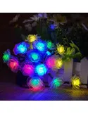 Instalatie solara 50 LED trandafiri, multicolor