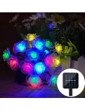 Instalatie solara 50 LED trandafiri, multicolor