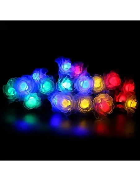 Instalatie solara 50 LED trandafiri, multicolor