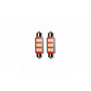 Set 2 x Bec LED 41mm SOFIT, 12LED, 12V, ALB, 4012