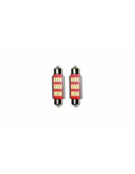 Set 2 x Bec LED 41mm SOFIT, 12LED, 12V, ALB, 4012