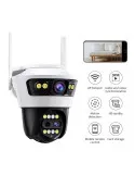 Camera Jortan4 Dubla, Conexiune Wifi, 2 Lentile V,Full HD, Interior/Exterior, Recunoastere faciala IP66 + CARD 32GB