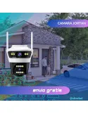 Camera Jortan4 Dubla, Conexiune Wifi, 2 Lentile V,Full HD, Interior/Exterior, Recunoastere faciala IP66 + CARD 32GB