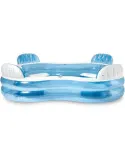 Piscina gonflabila pentru Familie, Bleu, 4 scaune gonflabile integrate, 2 suporturi pentru pahare, Intex, 229x229x66cm