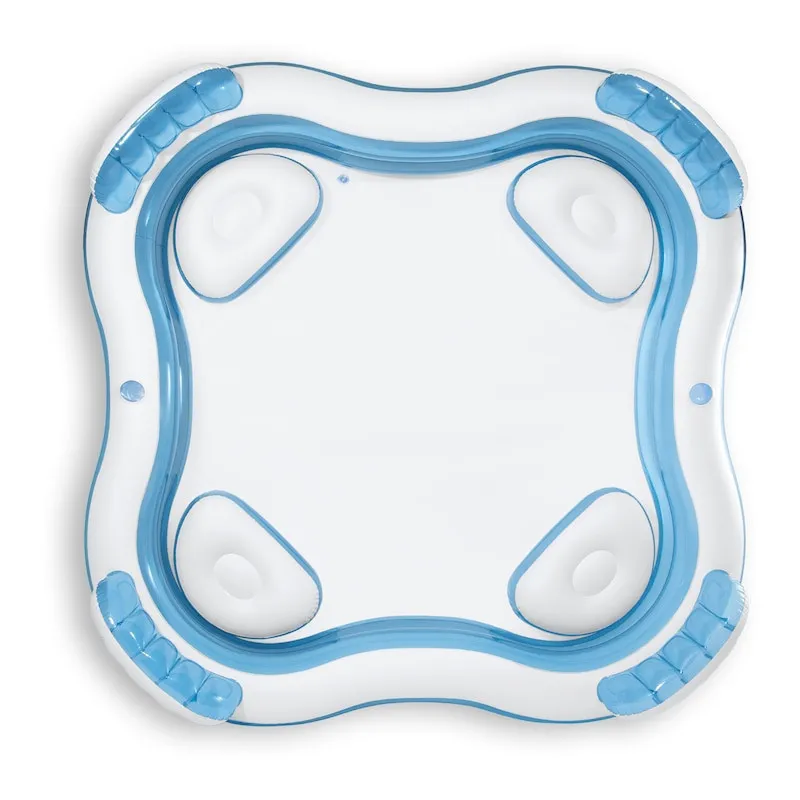 Piscina gonflabila pentru Familie, Bleu, 4 scaune gonflabile integrate, 2 suporturi pentru pahare, Intex, 229x229x66cm