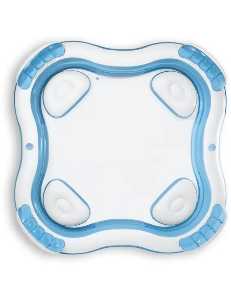 Piscina gonflabila pentru Familie, Bleu, 4 scaune gonflabile integrate, 2 suporturi pentru pahare, Intex, 229x229x66cm