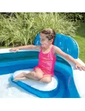 Piscina gonflabila pentru Familie, Bleu, 4 scaune gonflabile integrate, 2 suporturi pentru pahare, Intex, 229x229x66cm