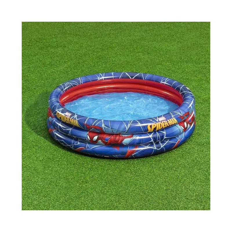 Piscină Gonflabilă Bestway Spiderman, Ø122 cm, Adâncime 30 cm, 200 L, 3 Compartimente Aer