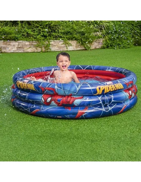 Piscină Gonflabilă Bestway Spiderman, Ø122 cm, Adâncime 30 cm, 200 L, 3 Compartimente Aer