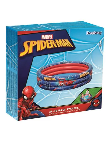 Piscină Gonflabilă Bestway Spiderman, Ø122 cm, Adâncime 30 cm, 200 L, 3 Compartimente Aer