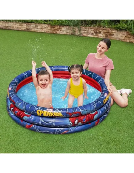 Piscină Gonflabilă Bestway Spiderman, Ø122 cm, Adâncime 30 cm, 200 L, 3 Compartimente Aer