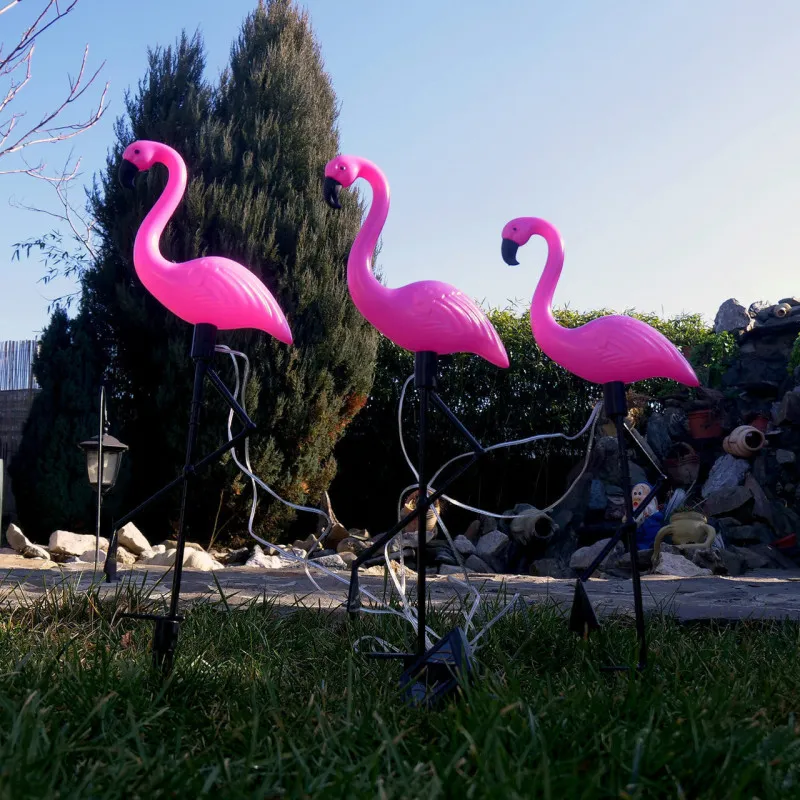 Set 3 x Lampa solara pentru gradina, 52 cm, Flamingo