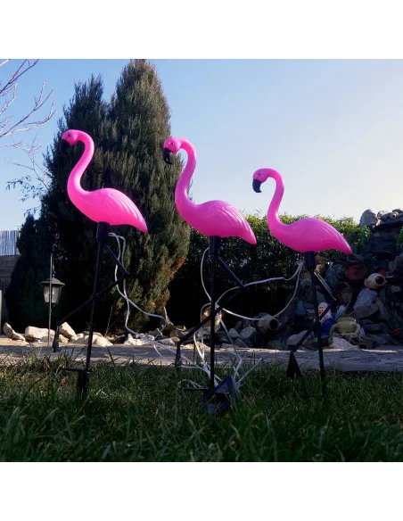 Set 3 x Lampa solara pentru gradina, 52 cm, Flamingo
