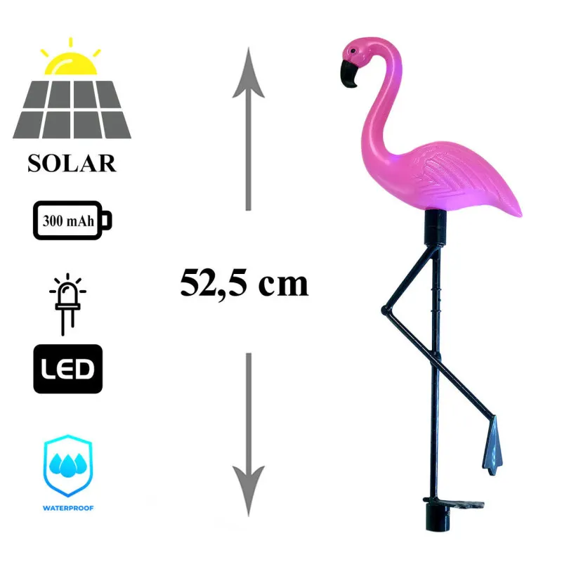 Set 3 x Lampa solara pentru gradina, 52 cm, Flamingo