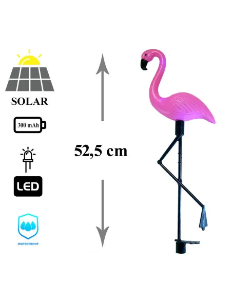 Set 3 x Lampa solara pentru gradina, 52 cm, Flamingo
