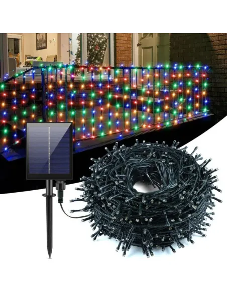 Instalație Solară 500 LED, 50 Metri, Panou Solar 4,5V, Baterie 1200 mAh, IP65