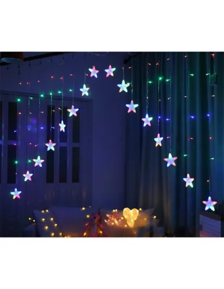 Instalatie Craciun - perdea luminoasa ploaie 12