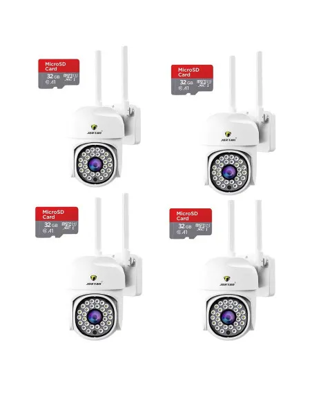 Set 4 Camere IP 360° WiFi JT-8161QJ cu 4 Carduri 32GB | Live & Noapte