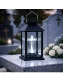 Set 2 Felinare Solare Cruce LED Negru 28 cm