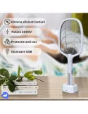 Paletă Electrică Anti-Insecte 3000V, USB, 1200mAh