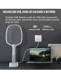 Paletă Electrică Anti-Insecte 3000V, USB, 1200mAh