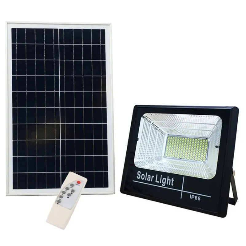 Proiector Solar Jortan 100W cu Panou 35x30cm, Acumulator 12000mAh si Telecomanda, IP66