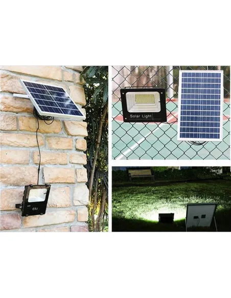 Proiector Solar Jortan 100W cu Panou 35x30cm, Acumulator 12000mAh si Telecomanda, IP66