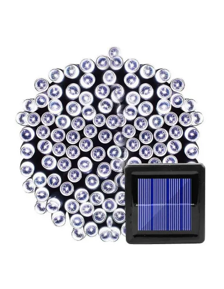 Instalatie 1000 LED cu panou solar mare, 100 M, pentru exterior, model 2024