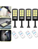 Set 5 x Lampa solara cu 6 celule, LED-uri COB si telecomanda