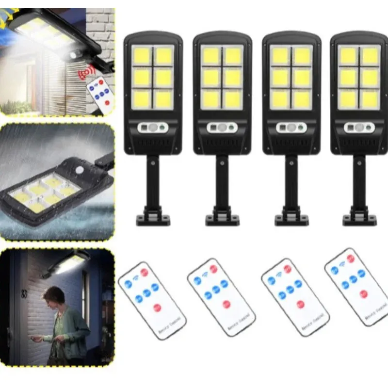 Set 5 x Lampa solara cu 6 celule, LED-uri COB si telecomanda