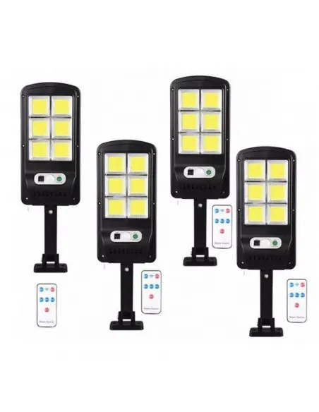 Set 5 x Lampa solara cu 6 celule, LED-uri COB si telecomanda