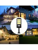Set 5 x Lampa solara cu 6 celule, LED-uri COB si telecomanda