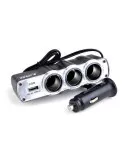 Priza tripla + USB pentru bricheta auto