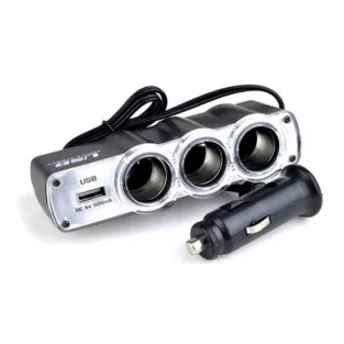 Priza tripla + USB pentru bricheta auto