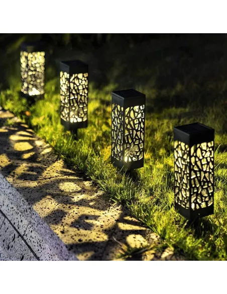 Felinar Stalp LED Gradina Deco cu Incarcare Solara WEB + Baterii AAA