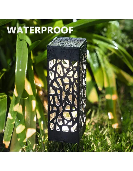 Felinar Stalp LED Gradina Deco cu Incarcare Solara WEB + Baterii AAA